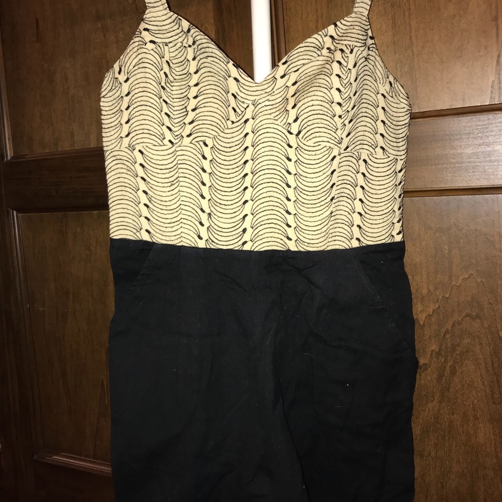 Black and creme romper